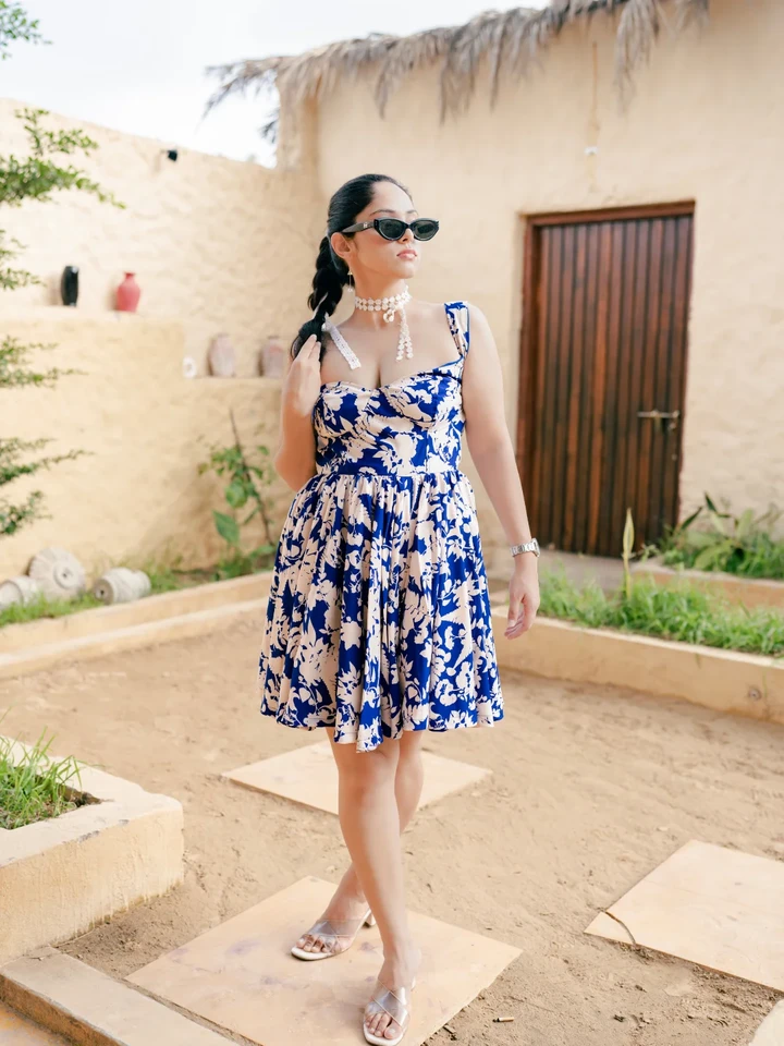 Printed Blend Short Dress