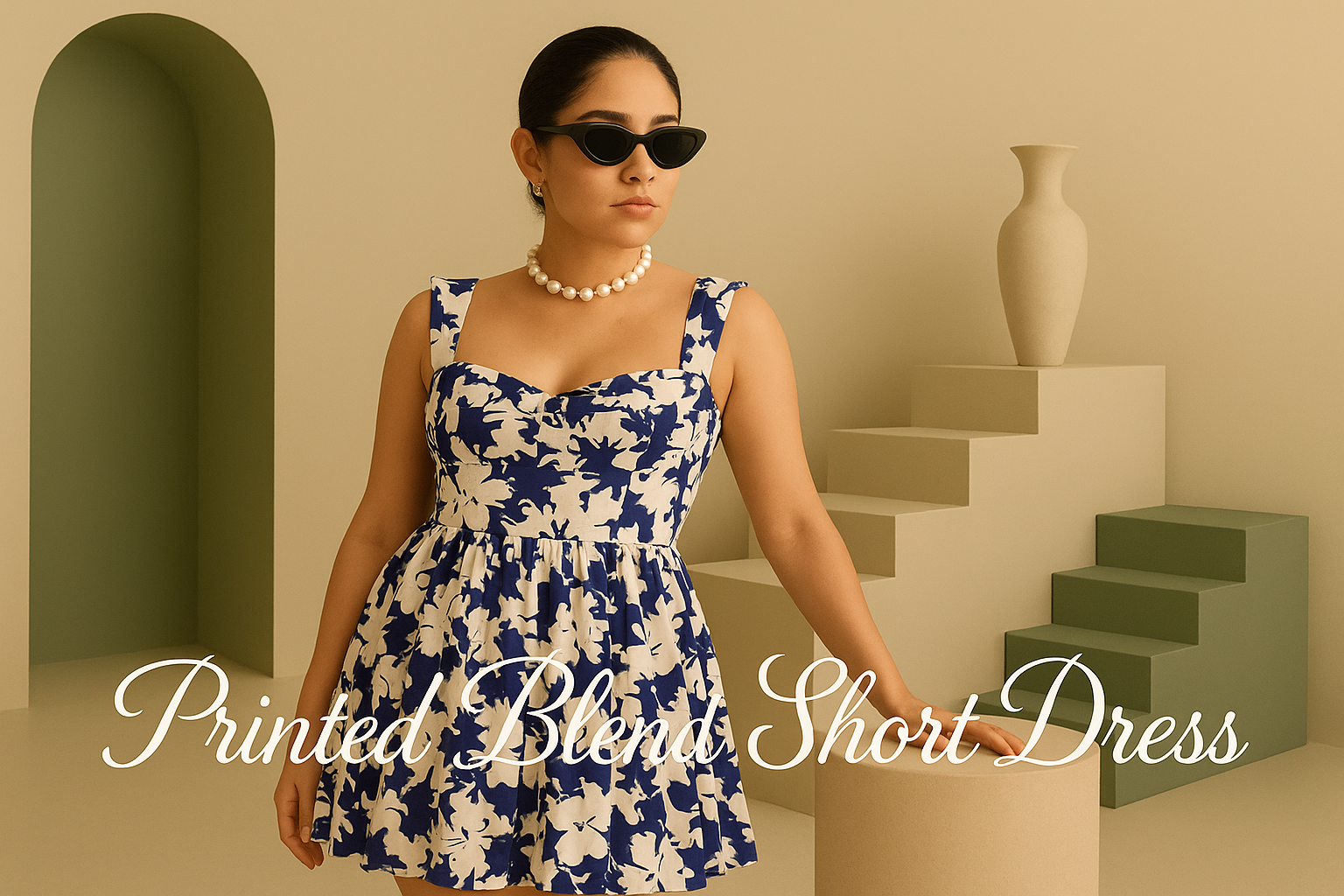 Printed Blend Short Dress – Where Classy Meets Confident