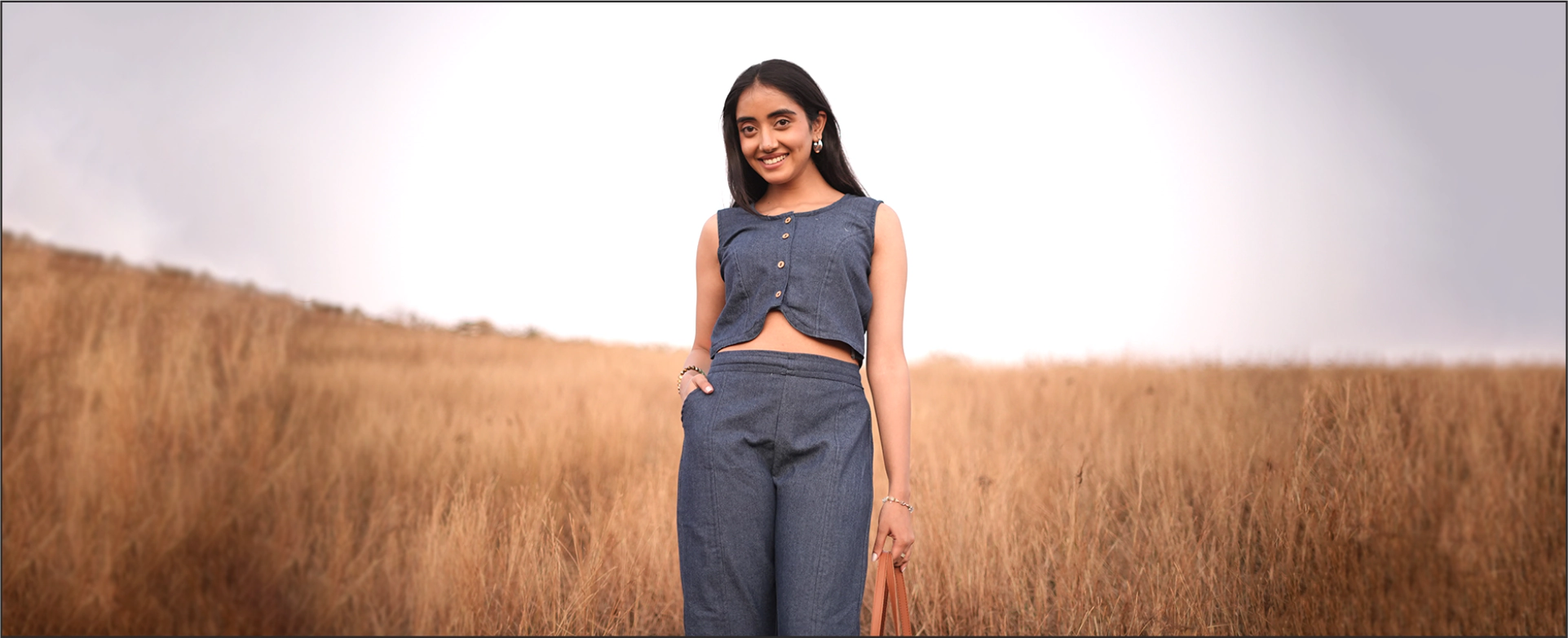 The Everyday Elegance of the Dark Blue Denim Waistcoat Co-ord Set – Strong Style Made Simple