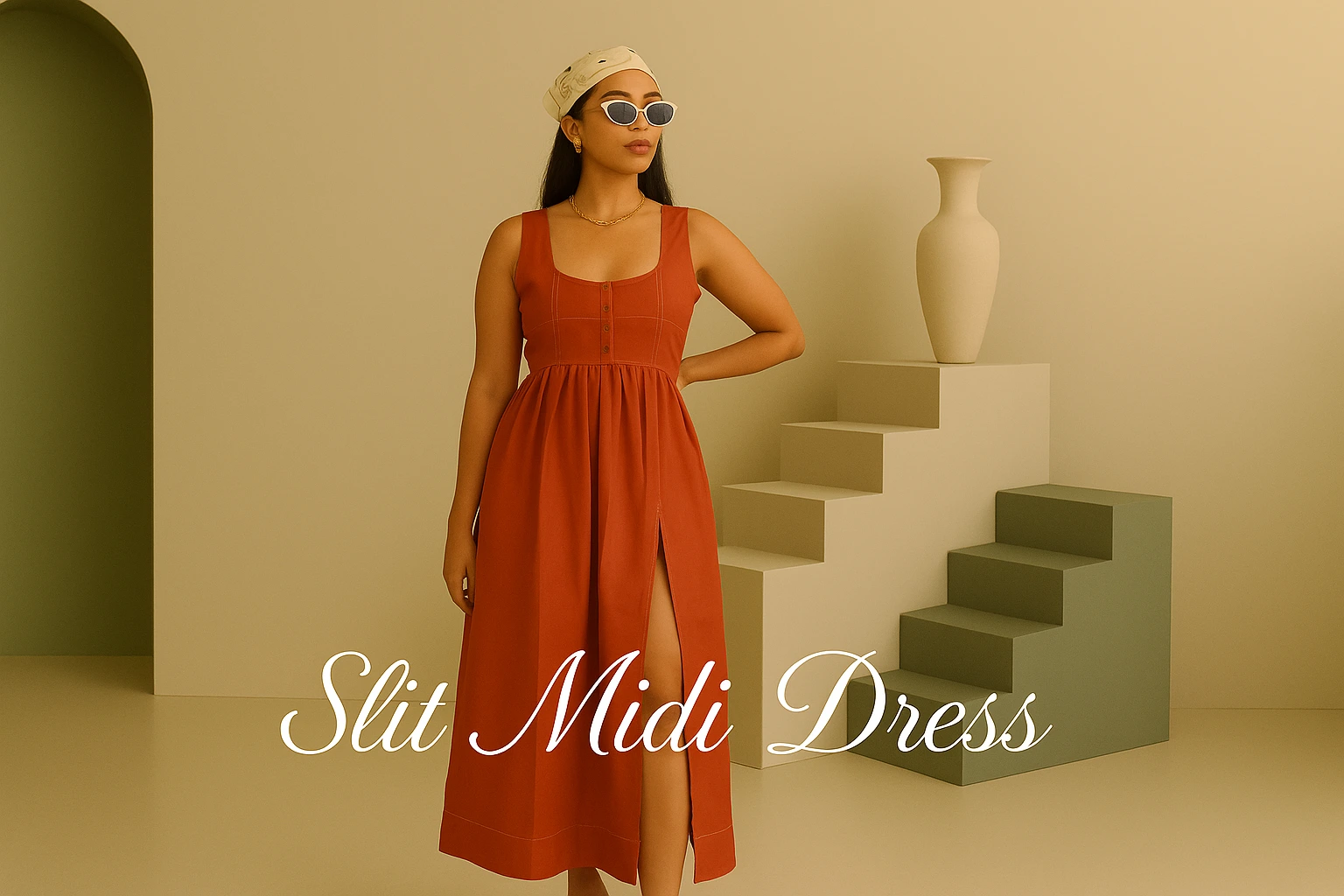 Slit Midi Dress – Elegant, Timeless, and Perfect for Every Special Moment