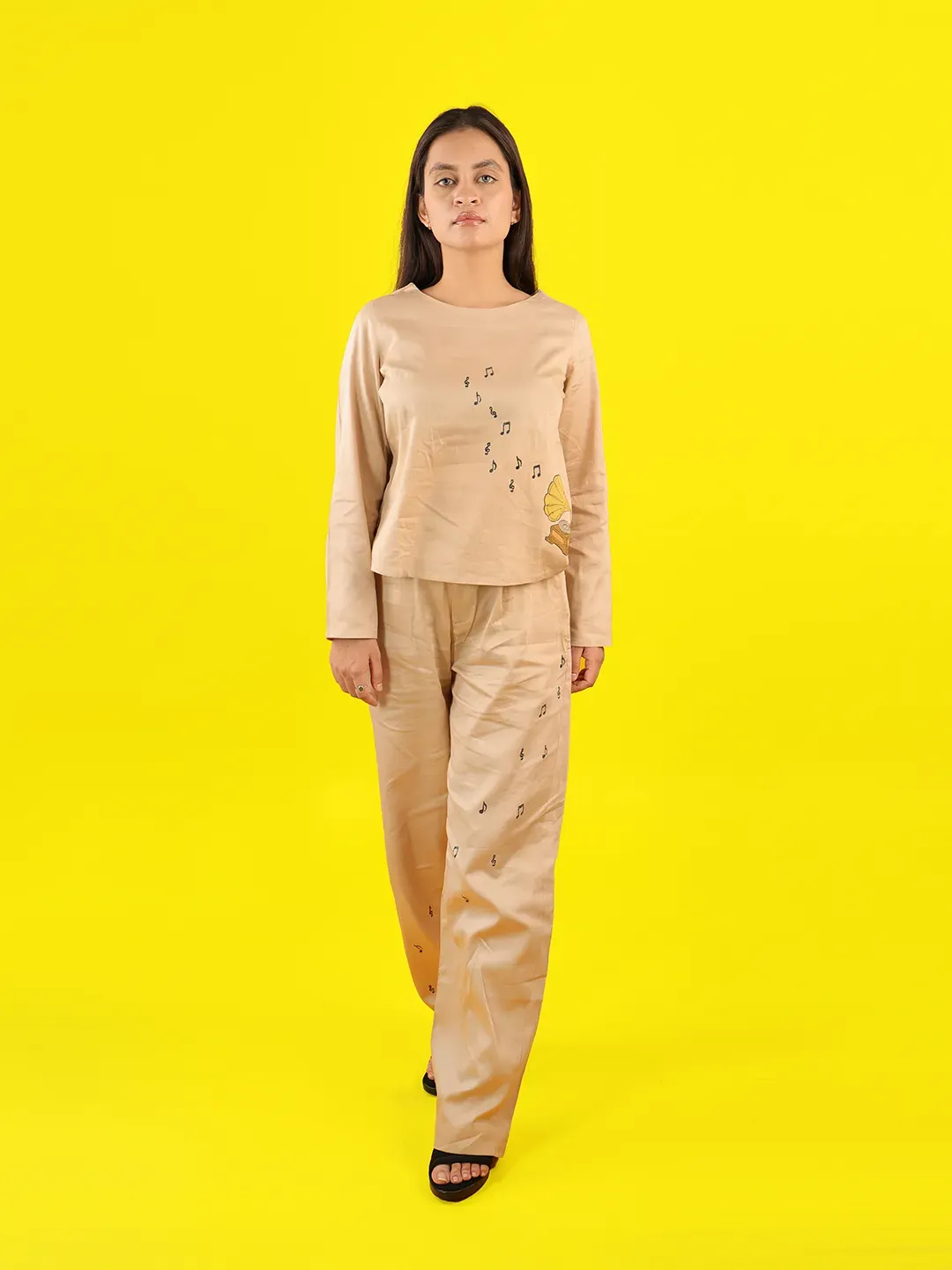 Beige Melody Mix Co-Ords Set