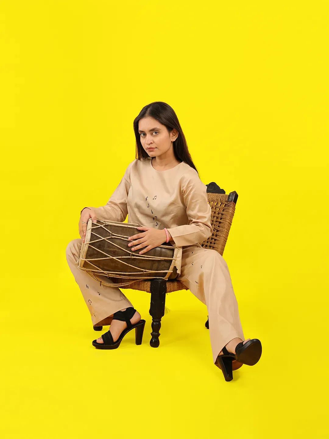 Beige Melody Mix Co-Ords Set