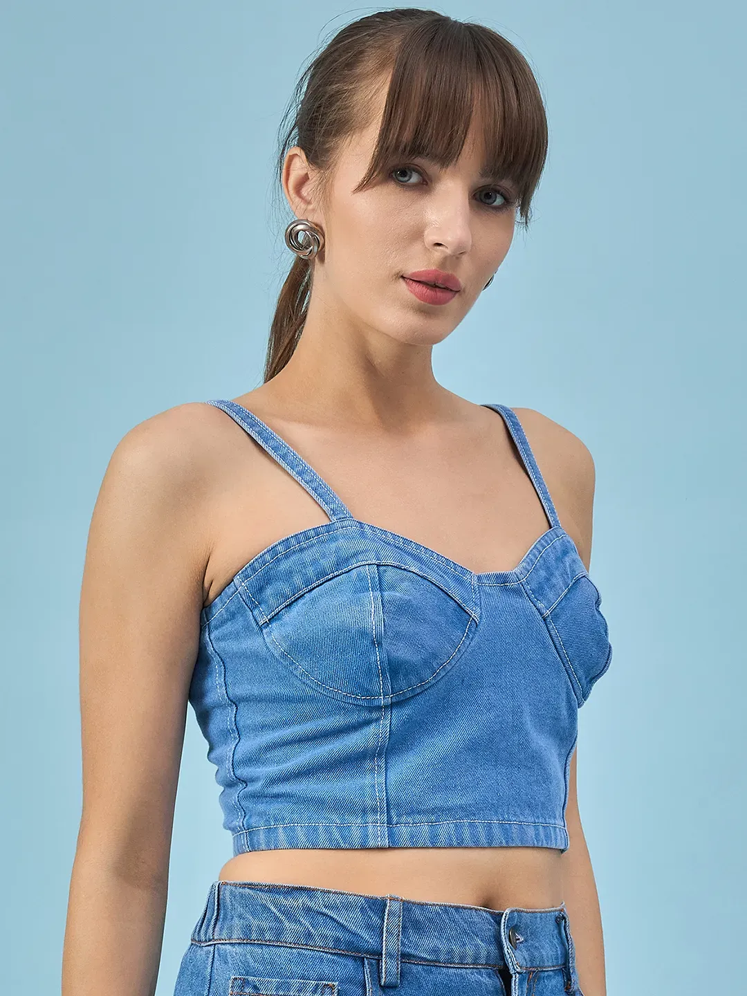 Blue Denim Corset Top & Skirt