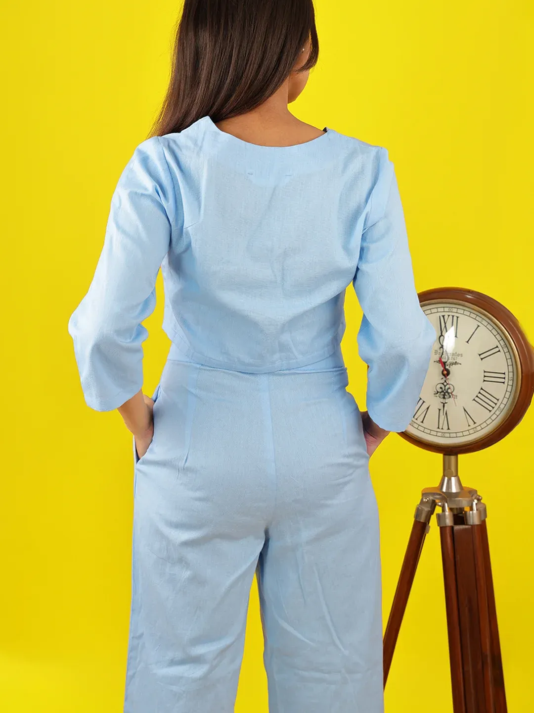 Blue Timeless Ticking Co-Ords Set