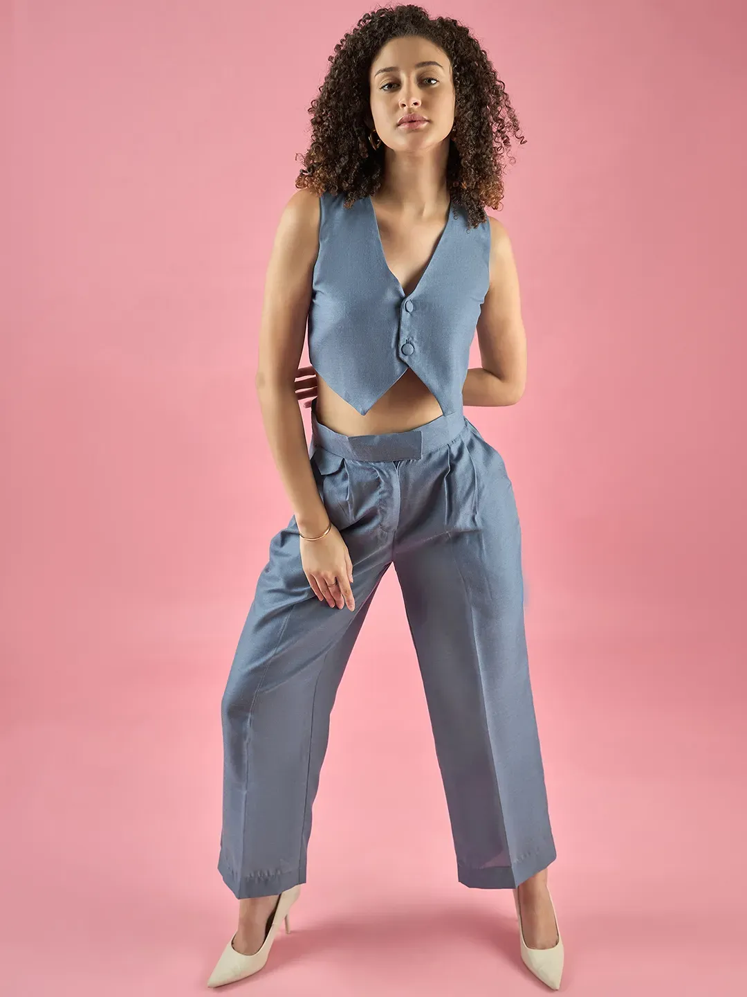 Bossy Blue Waistcoat With Pants