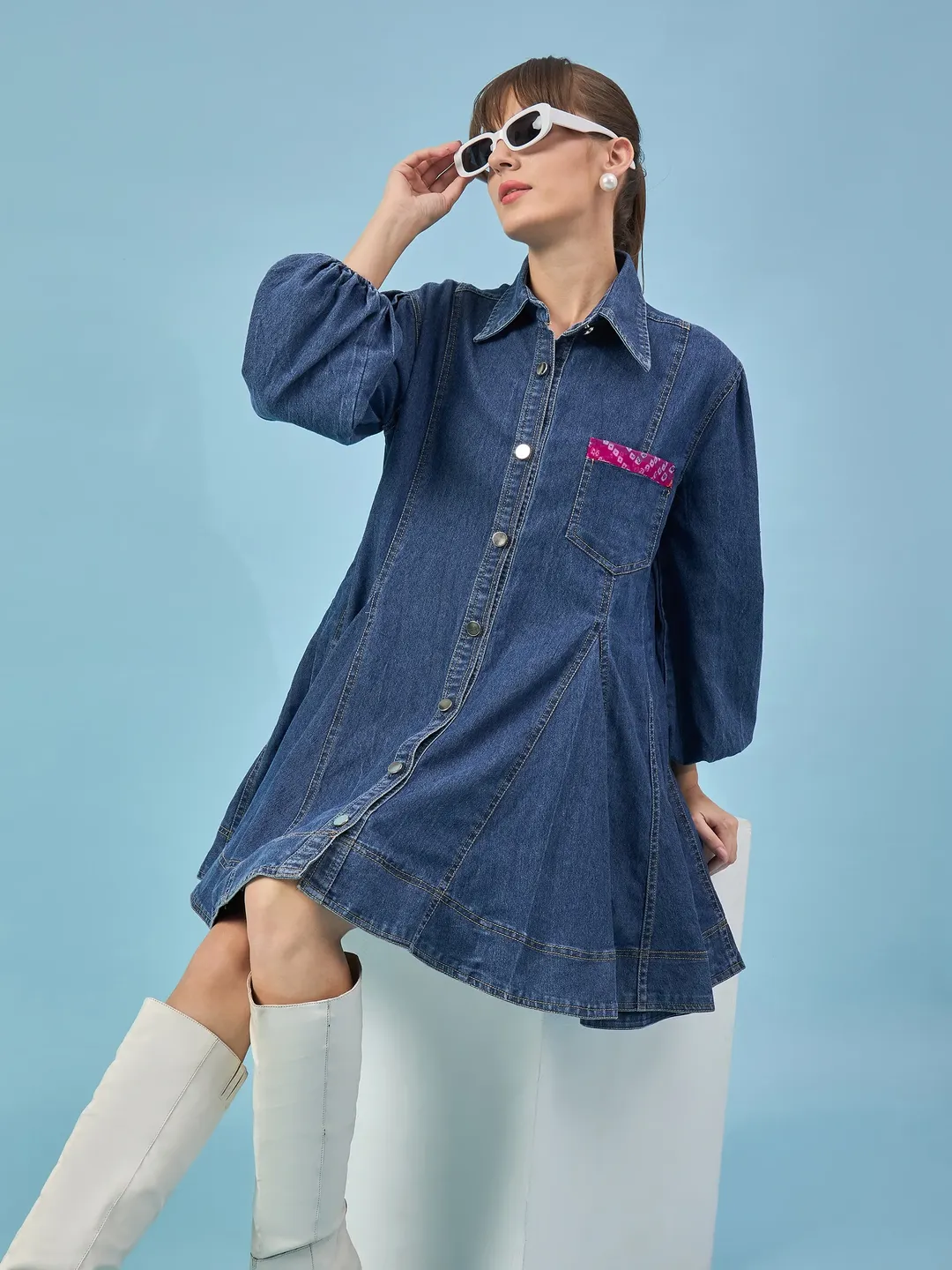 Dark Blue Denim Dalliance Dress