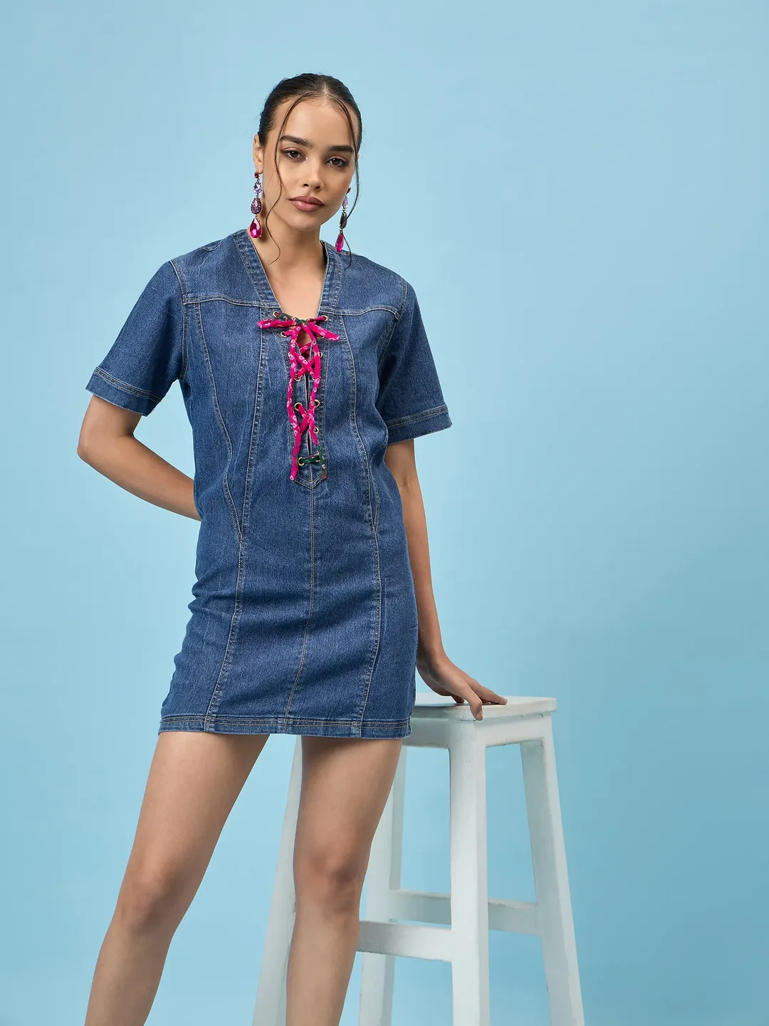 Deep Dive Dark Blue Denim Dress