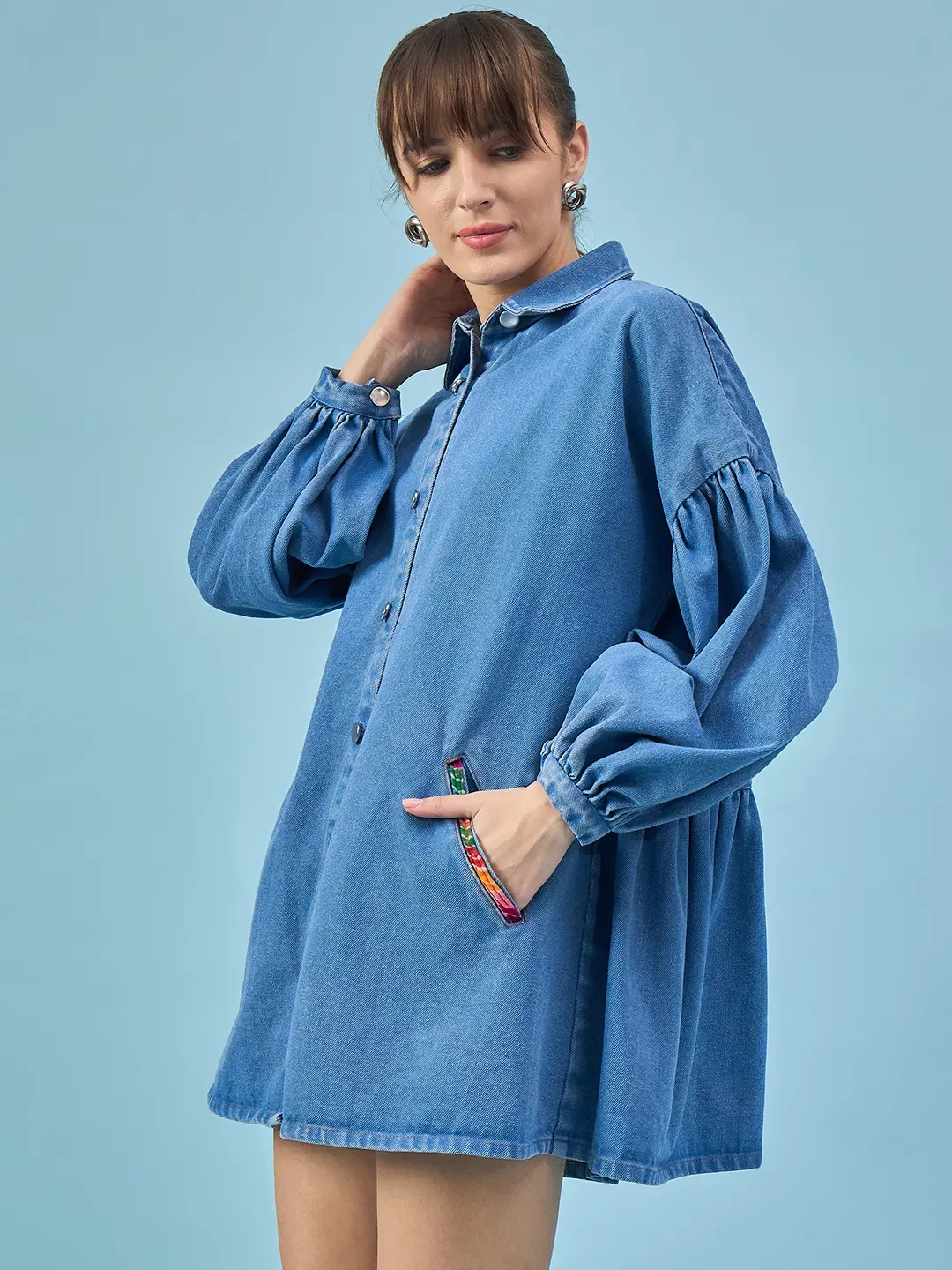 Fun & Flare Beau Blue Denim Dress