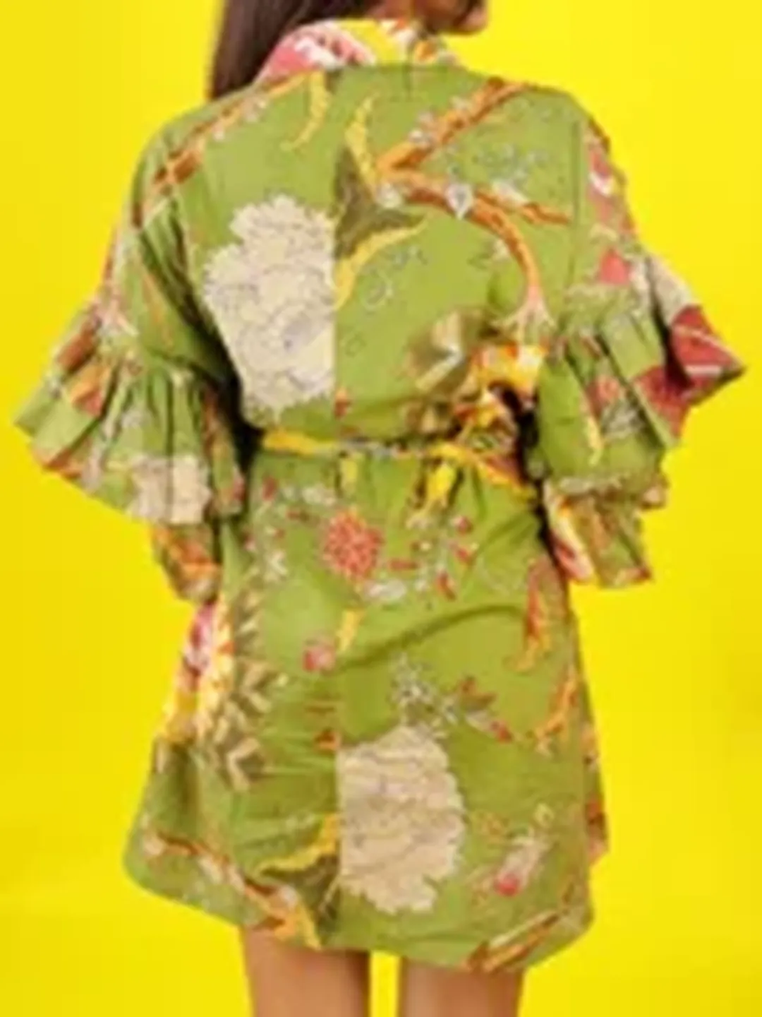 Green Whispering Leaves Shirt Dress