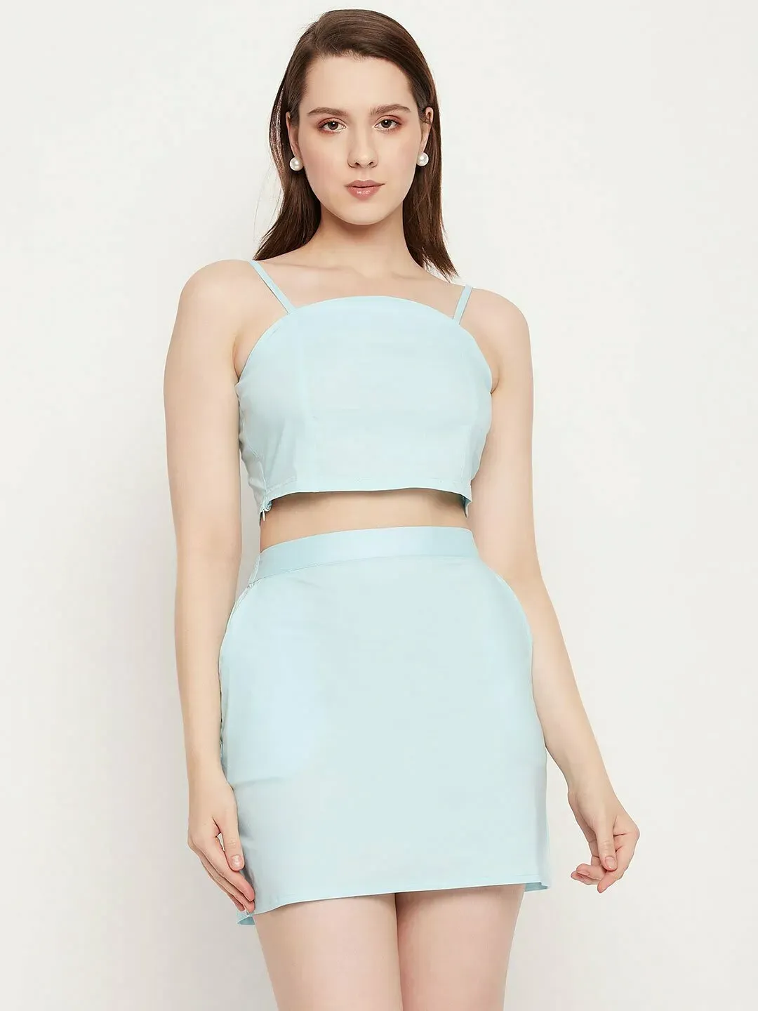 Schiffli Blue Co Ord Set