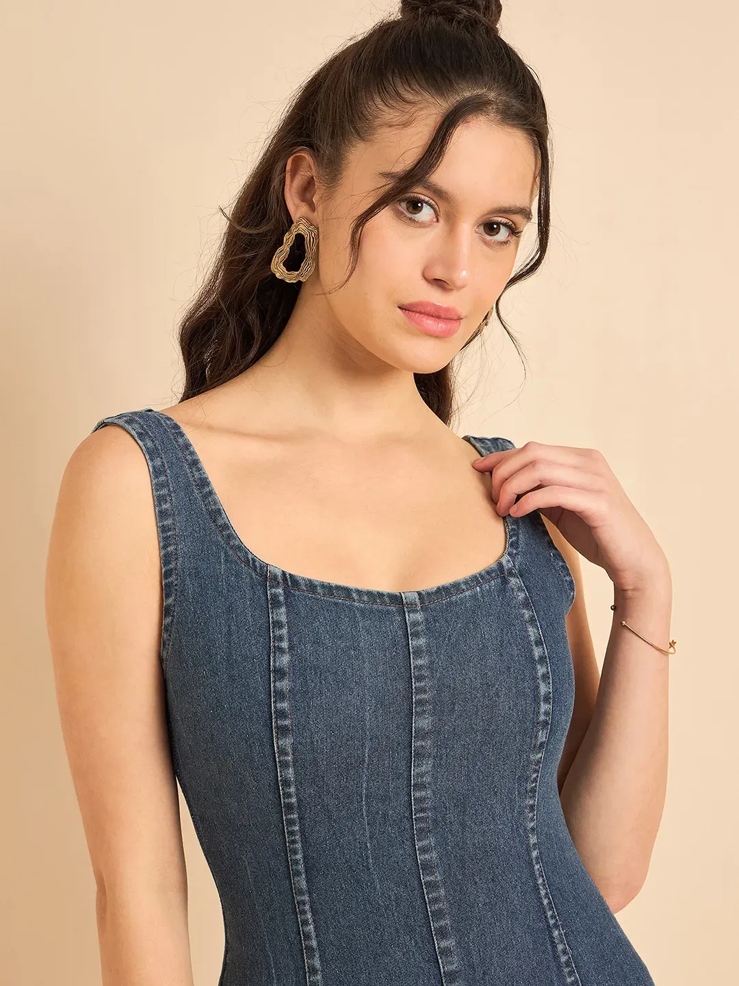 Twilight Trench Panelled Denim Dress