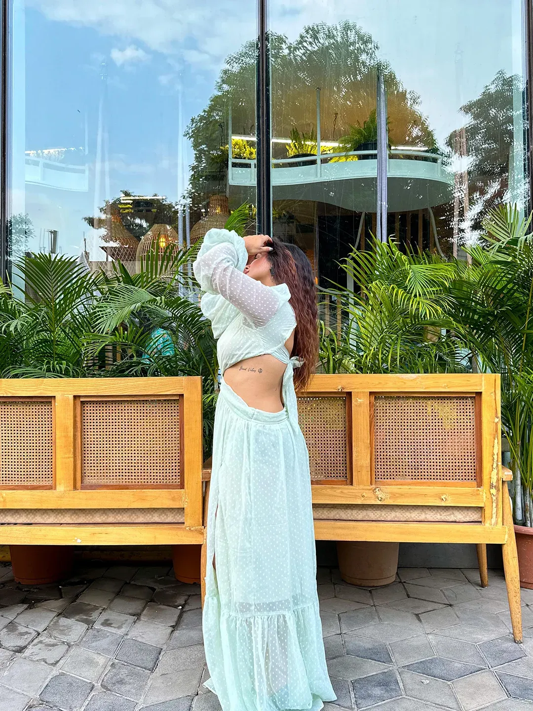 Tea Green Tiered Beach Dress