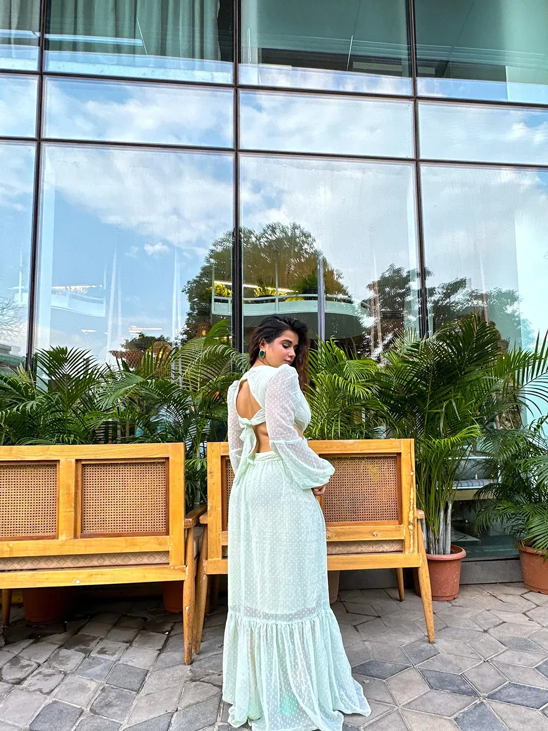 Tea Green Tiered Beach Dress