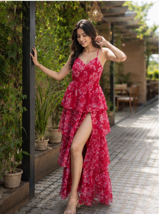 Red Floral Dress