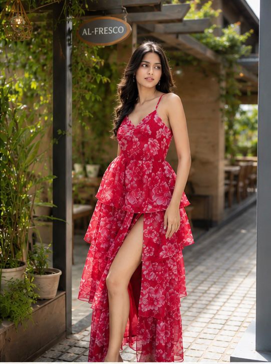 Red Floral Dress