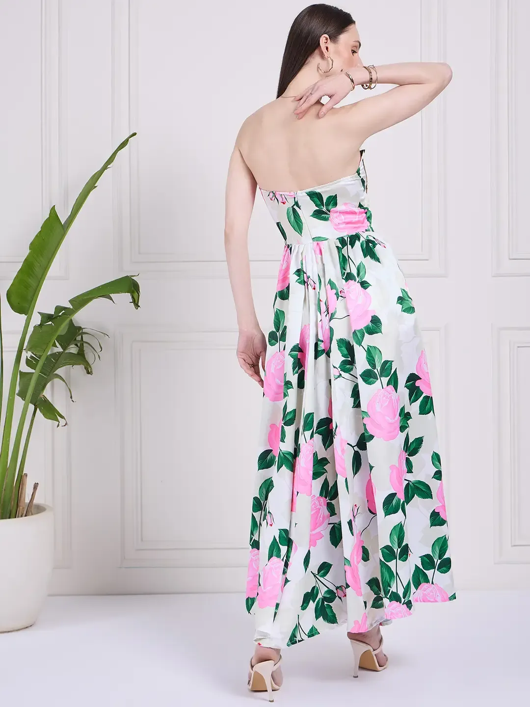 White Floral Off Shoulder Dress