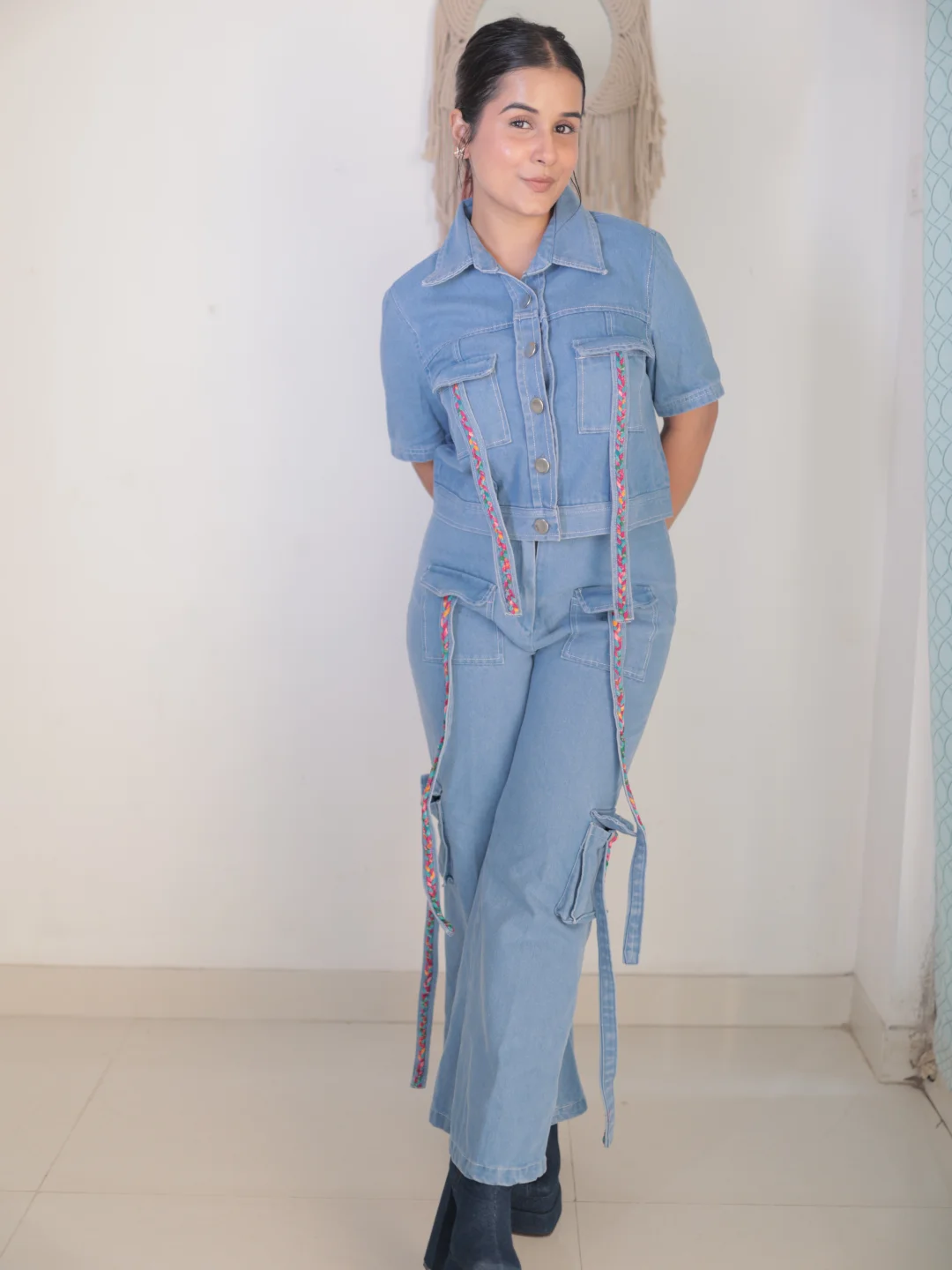 Blue Denim Two-Piece Co-Ord Set