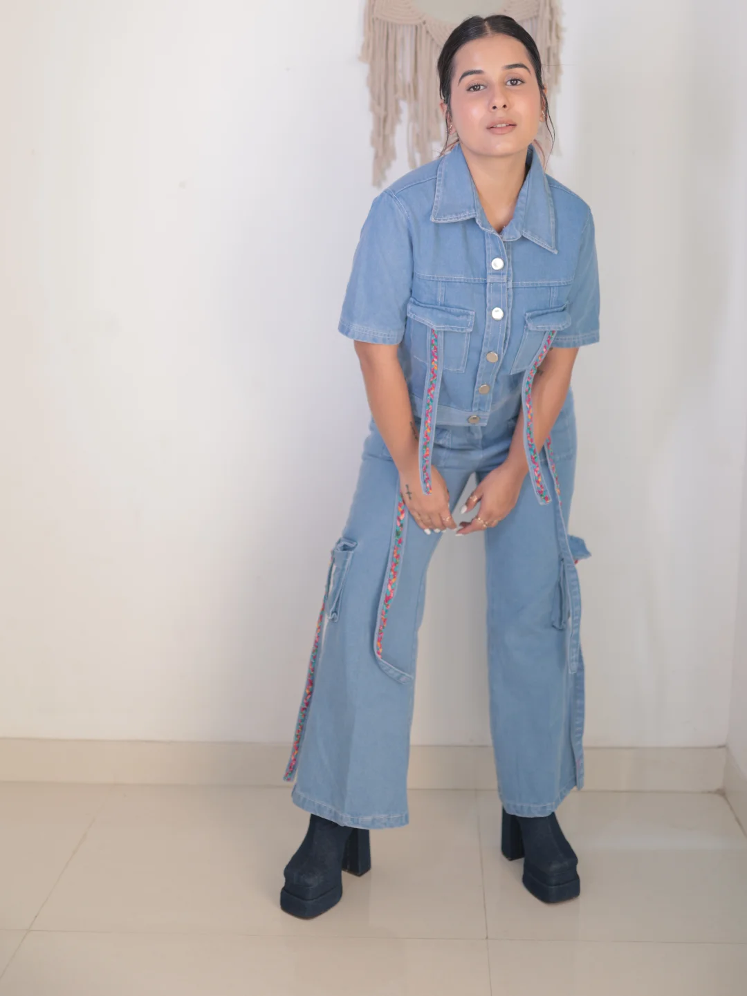 Blue Denim Two-Piece Co-Ord Set