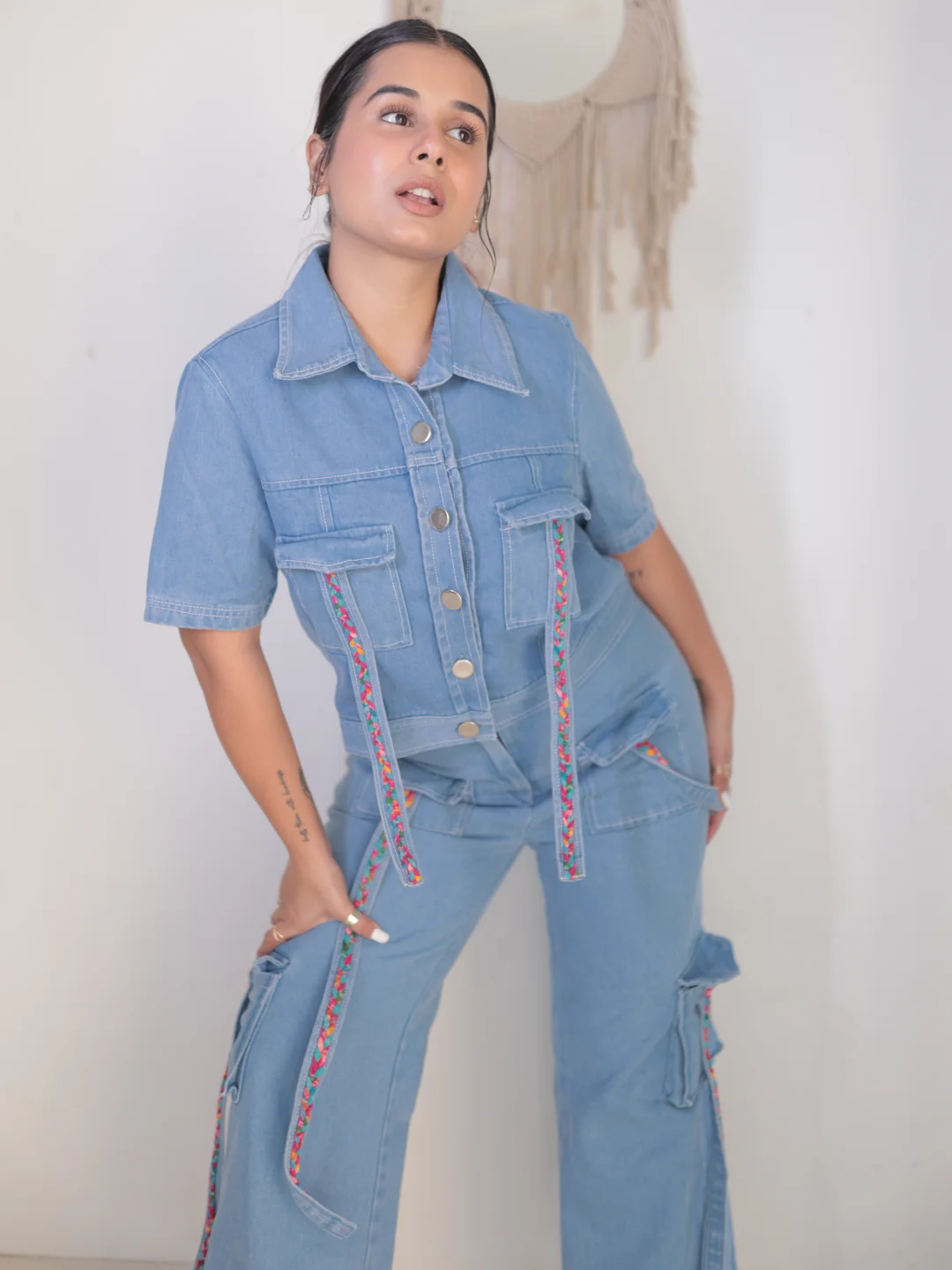 Blue Denim Two-Piece Co-Ord Set