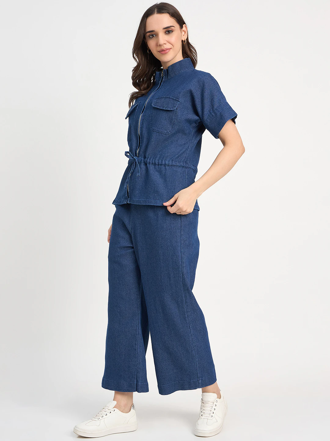 Dark Blue Denim Chain Co ord set