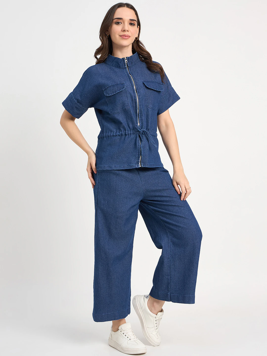 Dark Blue Denim Chain Co ord set