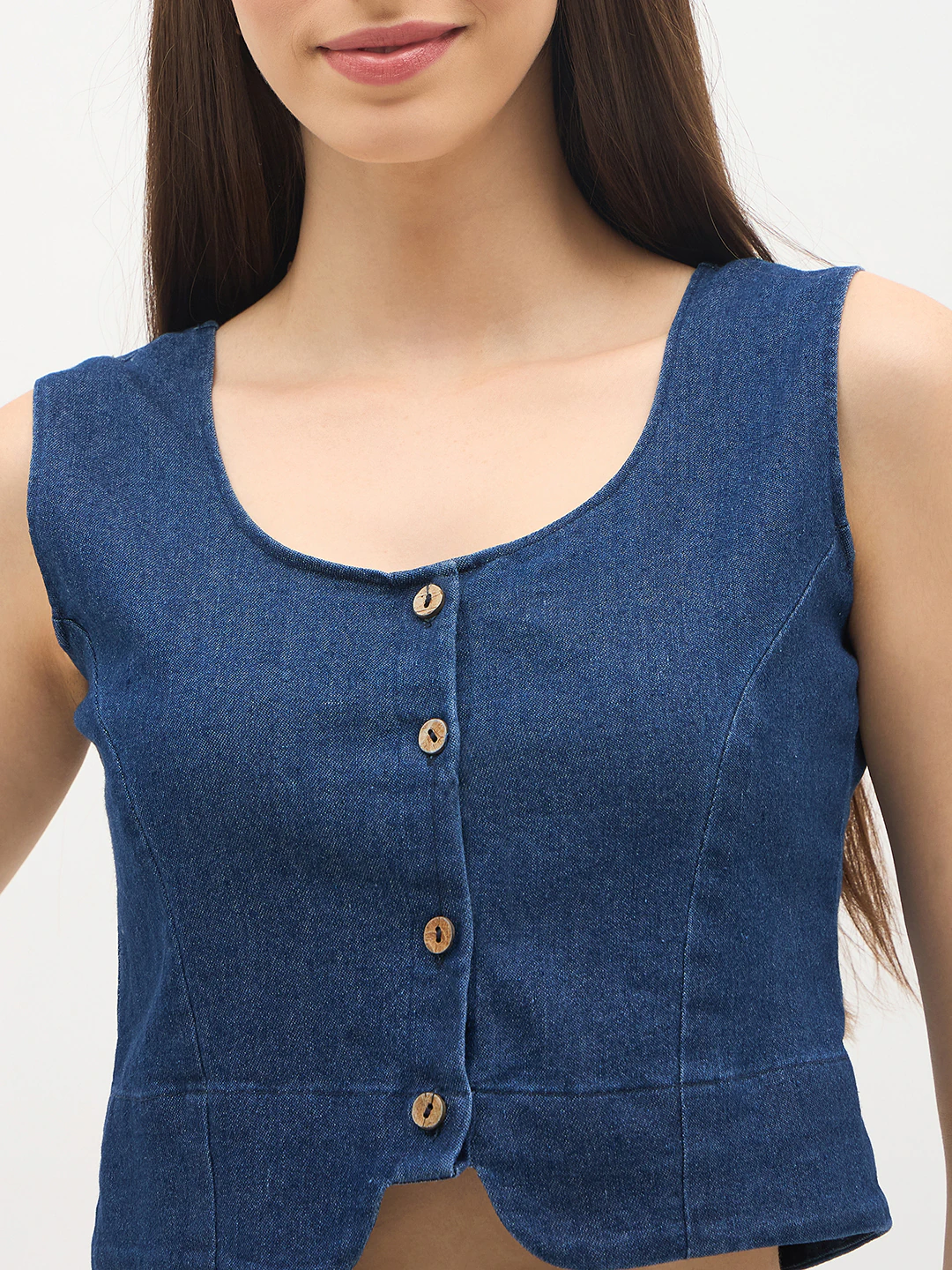 Dark Blue Denim waistcot co-ords set