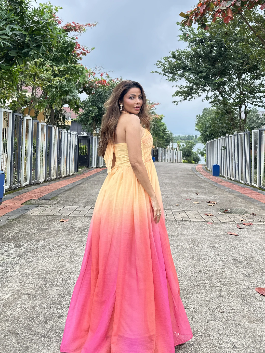 Gathered Tulle Dress