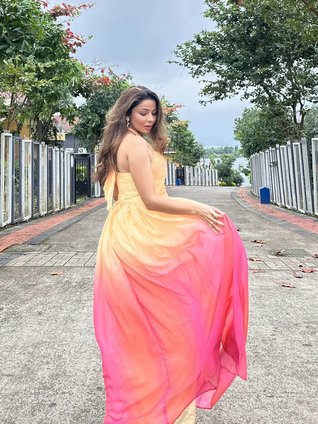 Gathered Tulle Dress