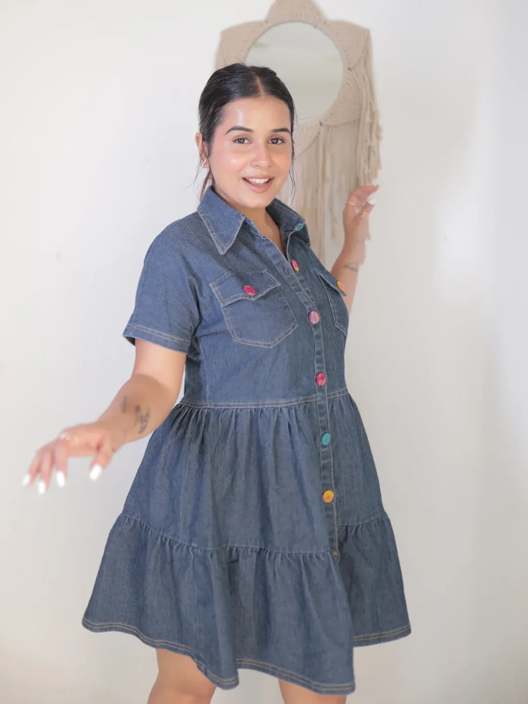 Midnight Layers Denim Blue Dress