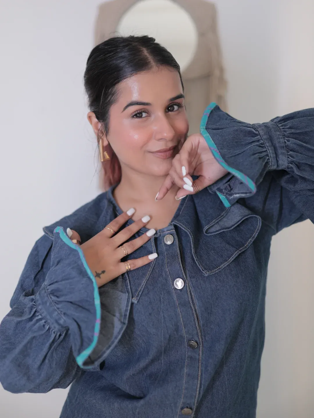 Puffed Periwinkle Denim Shirt