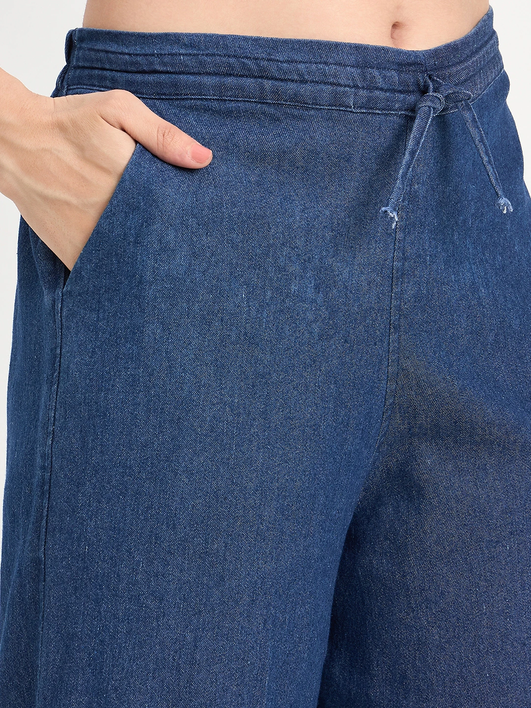 Dark Blue Denim Shirt Co-ord Set